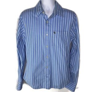 Abercrombie & Fitch Blue Striped Button Down Shirt